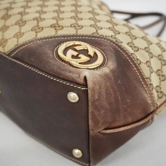 Gucci Tote Bag GG Canvas Beige/Brown Gold Hardware - Picture 6 of 13